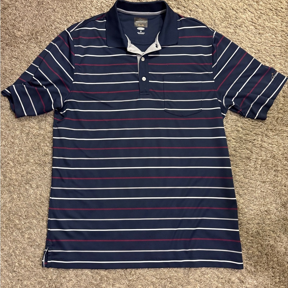 Tasso Elba Navy Polo with Red and White Stripes